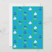 Einladungen zu den Themen Blue und Green Sailboat  (Rückseite)