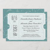 Einladungen zu Dusty Blue VIP Wedding Ticket (Vorne/Hinten)
