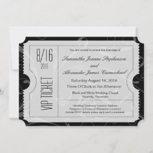Einladungen zu einem Schwarz-Weiß-VIP-Hochzeitstic