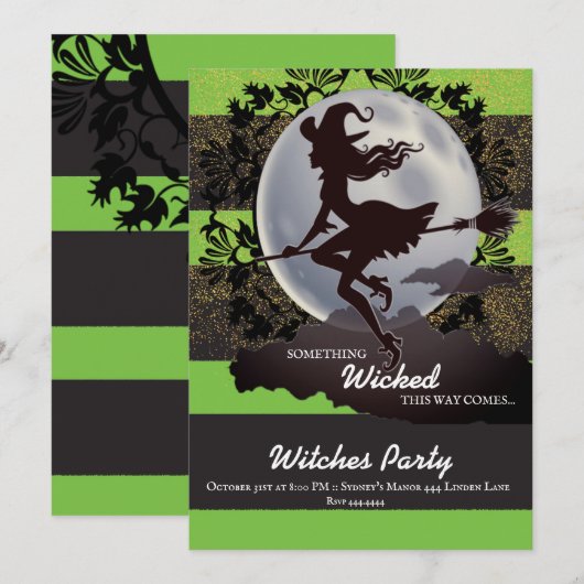 Einladungen zu einem verwischten Halloween-Party (Vorne/Hinten)