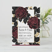 Einladungen zu einer blumenburgundischen Hochzeit (Stehend Vorderseite)