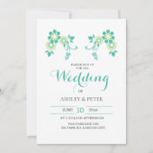 Einladungen zu einer einfachen blumenweißen Hochze (Vorderseite)