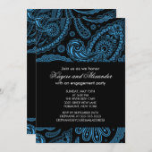 Einladungen zu einer modernen Blue Paisley-Gruppe (Vorne/Hinten)