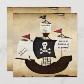 Einladungen zu einer Party für Piratenschiffe (Vorne/Hinten)