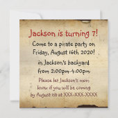 Einladungen zu einer Party für Piratenschiffe (Rückseite)