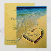 Einladungen zu einer salzhaltigen Herzhochzeit (Vorne/Hinten)