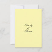 Einladungen zu einer soliden gelben Hochzeit (Rückseite)