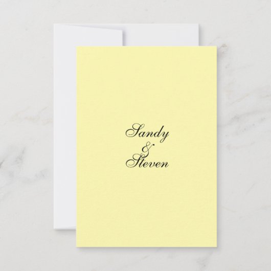 Einladungen zu einer soliden gelben Hochzeit (Rückseite)