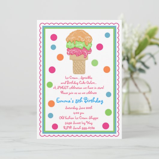 Einladungen zu Eiskrem (Stehend Vorderseite)