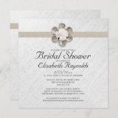 Einladungen zu eleganten Spitzen- und Perlduschen (Vorne/Hinten)