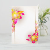 Einladungen zu Fuchsien und gelben Blumen (Stehend Vorderseite)