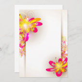 Einladungen zu Fuchsien und gelben Blumen (Vorne/Hinten)