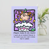 Einladungen zu Geburtstagsfeiern LILA (Stehend Vorderseite)