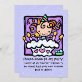 Einladungen zu Geburtstagsfeiern LILA (Vorne/Hinten)