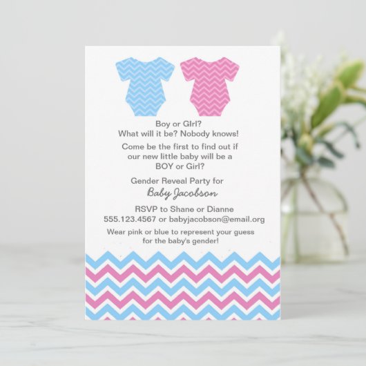 Einladungen zu geschlechtsspezifischem Party oder  (Stehend Vorderseite)