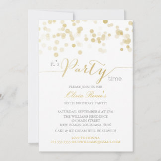 Einladungen zu Gold Glitzer Geburtstagsparty