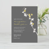 Einladungen zu grauen und gelben Hochzeiten (Stehend Vorderseite)