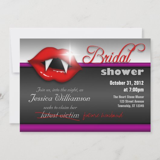 Einladungen zu Halloween Vampire Bridal (Vorderseite)