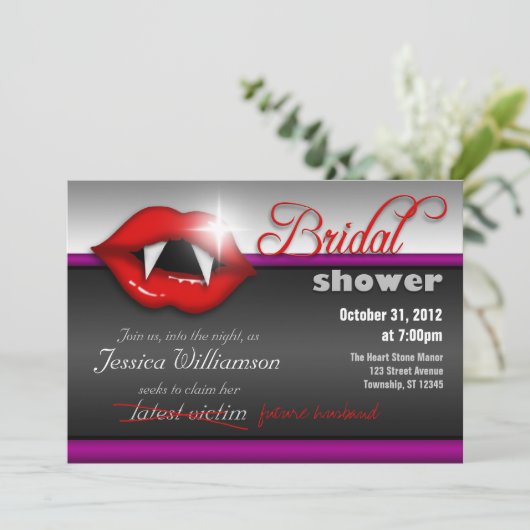 Einladungen zu Halloween Vampire Bridal (Stehend Vorderseite)