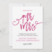 Einladungen zu Heiraten in Pink und Schwarz |Pinse (Vorderseite)