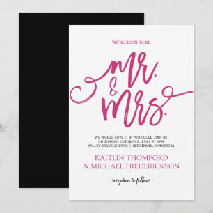 Einladungen zu Heiraten in Pink und Schwarz Pinse