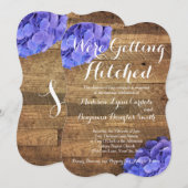 Einladungen zu Hitched Barn Wood Hydragea Hochzeit (Vorne/Hinten)