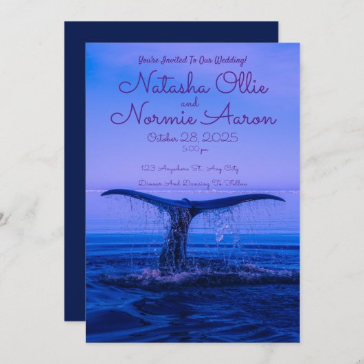 Einladungen zu Hochzeiten am Walmeer (Vorne/Hinten)