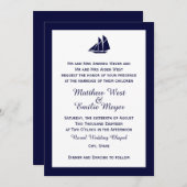 Einladungen zu Hochzeiten der Nautical Navy Blue S (Vorne/Hinten)