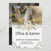 Einladungen zu Hochzeiten in Aquarellfarben und Fo (Vorne/Hinten)