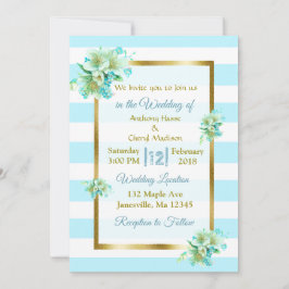 Einladungen zu Hochzeiten in Blau und Gold