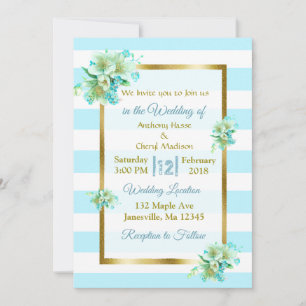 Einladungen zu Hochzeiten in Blau und Gold