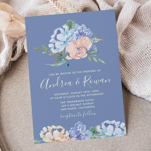 Einladungen zu Hochzeiten in Blau und Rosa