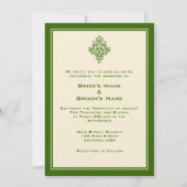 Einladungen zu Hochzeiten in Cream & Forest Green (Vorderseite)