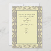 Einladungen zu Hochzeiten in Elfenbein und Graublü (Rückseite)