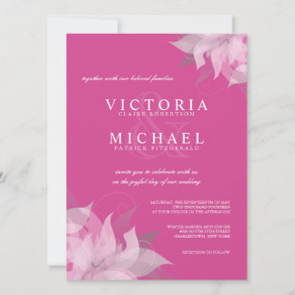 Einladungen zu Hochzeiten in Fuschia, Rosa und Wei