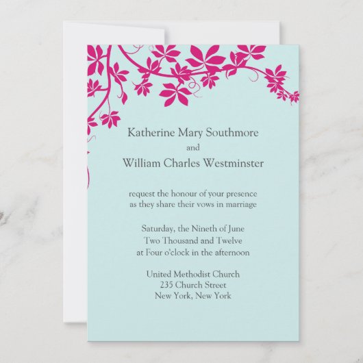 Einladungen zu Hochzeiten in Honeysuckle und Tropi (Vorderseite)