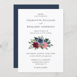 Einladungen zu Hochzeiten in Navy Blue und Burgund