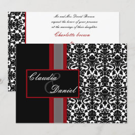 Einladungen zu Hochzeiten in Red White Black Damas