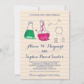 Einladungen zu Hochzeiten in rosa und grüner Chemi (Vorderseite)