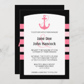 Einladungen zu Hochzeiten in Rosa und Schwarz-Herz (Vorne/Hinten)