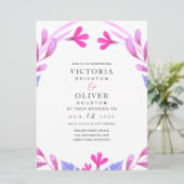 Einladungen zu Hochzeiten in Rosa Wasserfarbe (Stehend Vorderseite)