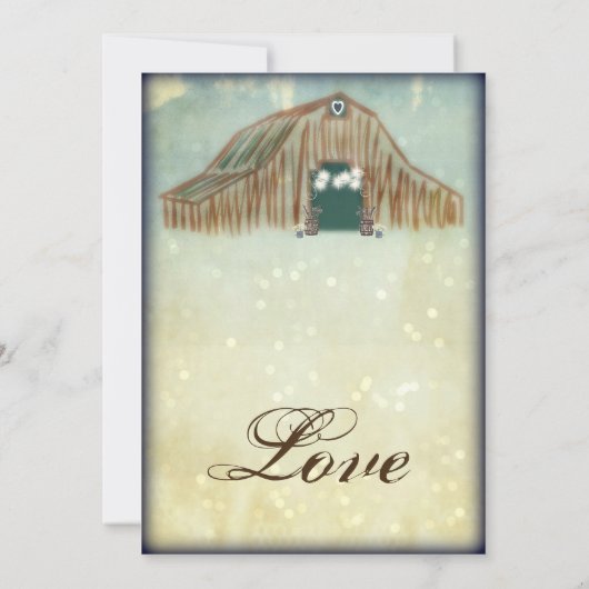 Einladungen zu Hochzeiten in rustikalen Stallgebäu (Rückseite)