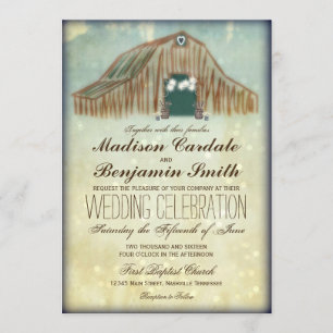 Einladungen zu Hochzeiten in rustikalen Stallgebäu