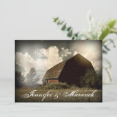 Einladungen zu Hochzeiten in rustikalen Stallgebäu (Stehend Vorderseite)