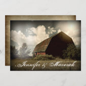 Einladungen zu Hochzeiten in rustikalen Stallgebäu (Vorne/Hinten)
