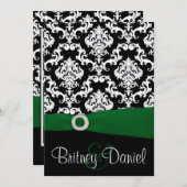 Einladungen zu Hochzeiten in Schwarz und Grün (Vorne/Hinten)