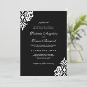 Einladungen zu Hochzeiten in Schwarz und Weiß (Stehend Vorderseite)