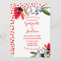 Einladungen zu Hochzeiten von Coral Red Poppy