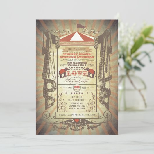 Einladungen zu Hochzeiten von Elefanten (Stehend Vorderseite)