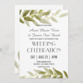 Einladungen zu Hochzeiten von grünem Olivenöl (Vorne/Hinten)